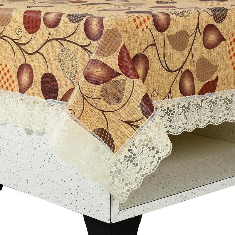 Clairs Waterproof Table Cover for Outdoor and Indoor Use, 40x60 Inches, Floral Printed Design, PVC Material (Golden Floral) - Image 3