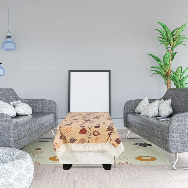 Clairs Waterproof Table Cover for Outdoor and Indoor Use, 40x60 Inches, Floral Printed Design, PVC Material (Golden Floral) - Image 5