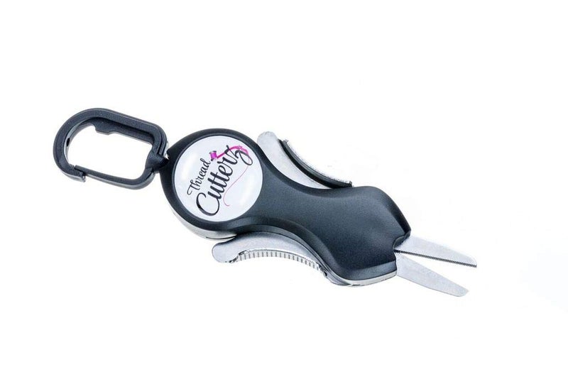 Thread Cutterz Long Nose Stainless Steel Snippers with Serrated Blade, Retractable Cord and Clip - Image 1
