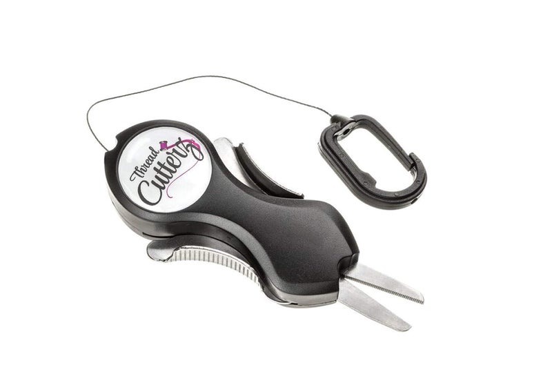 Thread Cutterz Long Nose Stainless Steel Snippers with Serrated Blade, Retractable Cord and Clip - Image 2