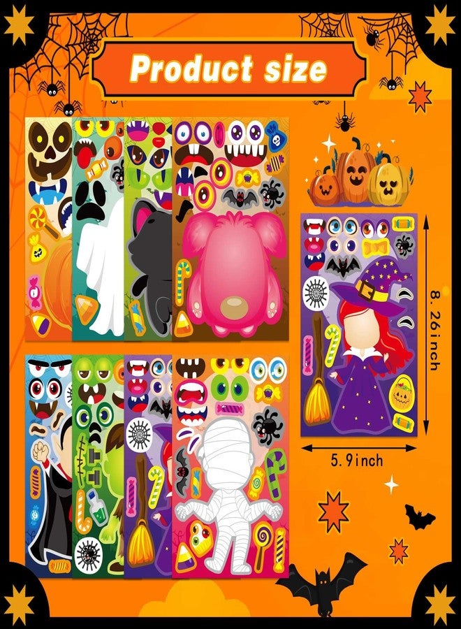 DUJAA Halloween Make a Face Stickers 40PCS - Mix and Match Character Sheets With Vampires, Witches, Mummies, Zombies, Ghosts, Monsters - Party Games - Image 2