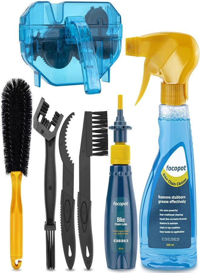focopot Bike Cleaning Kit Including Bicycle Chain Cleaner Degreaser,Cycling Chain Lube,Cleaner Brush Tool,Scrubber,Suitable for Mountain/MTB,Ebike,Road Bike and Trail Bikes - Image 1