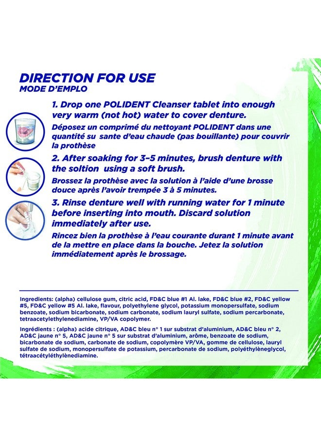 Polident Denture Cleanser, 3 Minute, 40 Tablets - Image 2
