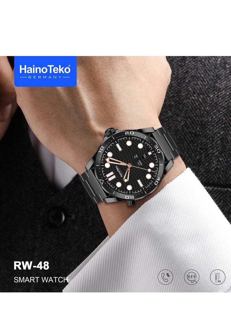 Haino Teko - Haino Teko RW-48 Smart Watch with AMOLED Display, 3 Interchangeable Straps, Black - Image 1