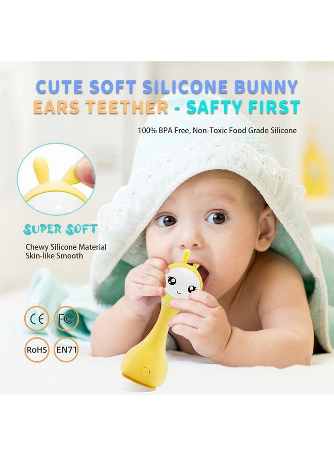 أليلو مشغل صوتي للأطفال من عليلو سمارتي - لعبة بأذنين قابلة للمضغ وأضواء ملونة - تُشغل أصواتًا تعليمية وقصصًا وضوضاء بيضاء للأطفال من عمر 0 إلى 24 شهرًا - هدية مثالية للأطفال في مرحلة التعلم المبكر | أصفر - Image 3