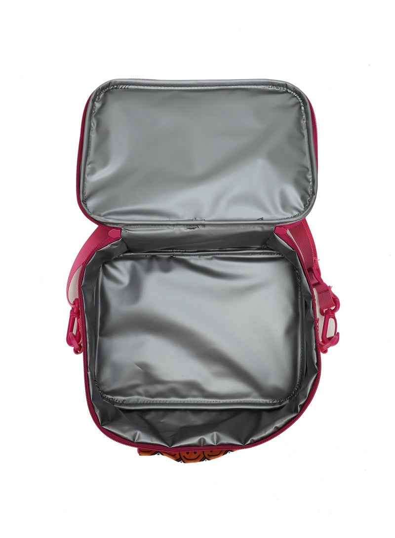 CUBS Smiley Face Print Waterproof lunch bag with removable shoulder strap carrying your favorite meals to school, work or while traveling - Image 4