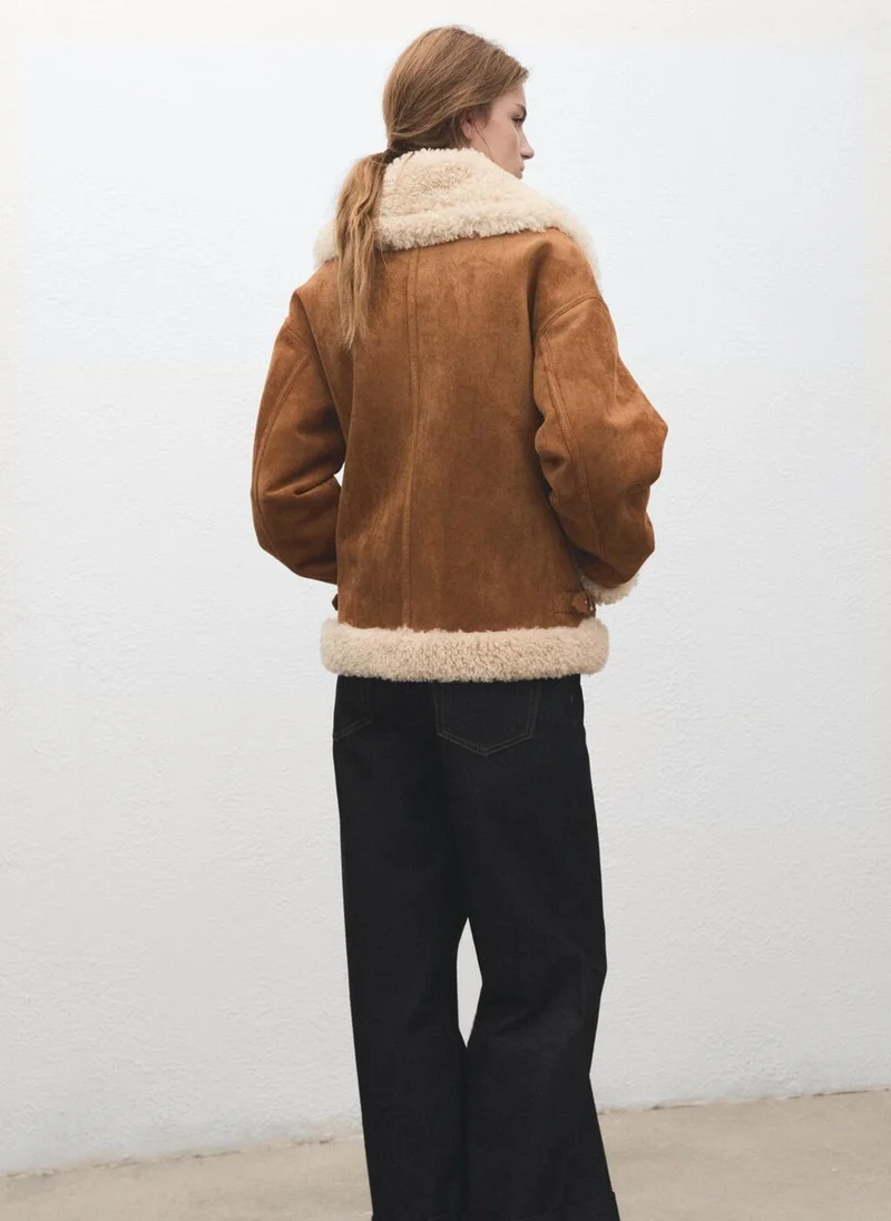مانجو Double-faced shearling jacket