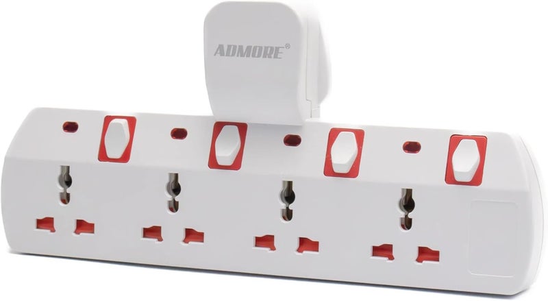 ADMORE Multi Socket Power Adapter - 4 Way T-Shape Universal Wall Charger - Image 1