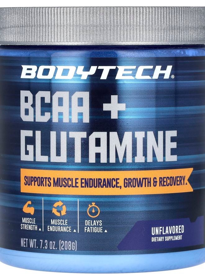 BCAA + جلوتامين بدون نكهة 7.3 أونصة (208 غ)