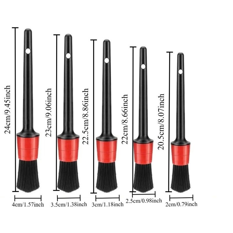 1 Set Car Cleaning Brush Set Including 5 Brushes and 1 Spray Bottle Auto Care Tool for Vehicle Washing and Detailing - Image 3
