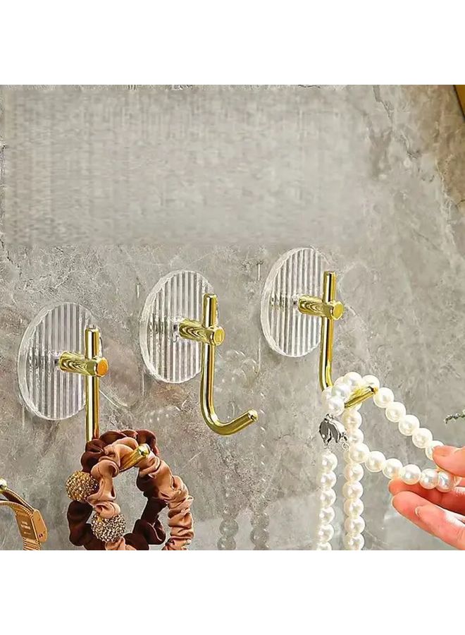 قطعتان من خطافات الحائط اللاصقة القوية بدون حفر لتعليق المناشف والملابس دون تلف - Image 2