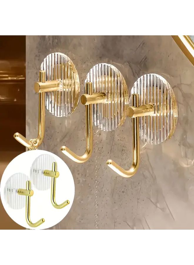 قطعتان من خطافات الحائط اللاصقة القوية بدون حفر لتعليق المناشف والملابس دون تلف - Image 3