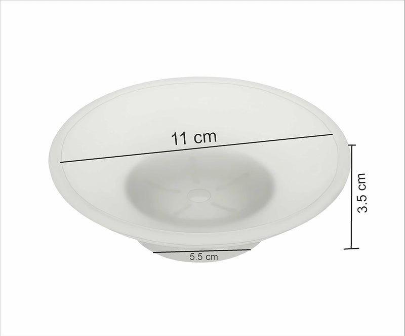 KANJAL Glass soap Dish Holder for Bathroom soap case Holder sabu dani soap Stand wash Basin soap Holders Glass soap Tray for Bathroom Round soap Dish 06Frosted Glass - Image 2