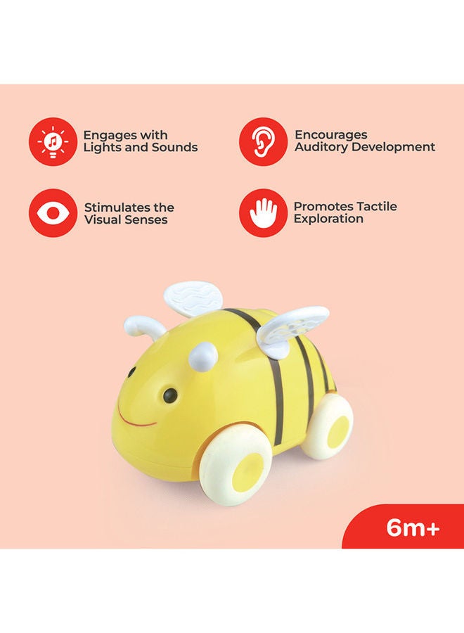 Moon Bumble Buzz Pull Back Toy With Lights, Music For 6M Plus Montessori Kids Early Educational Toys For Boys And Girls -Bee - Image 2
