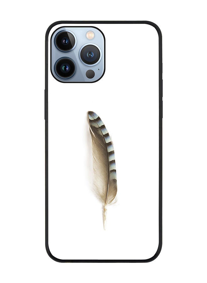 Stylizedd Rugged Black edge case for Apple iPhone 13 Pro Max Slim fit Soft Case Flexible Rubber Edges Anti Drop TPU Gel Thin Cover - Lonely Feather - Image 1