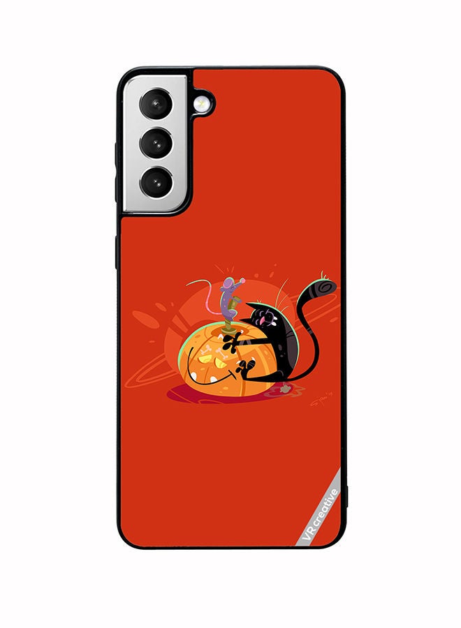 VR CREATIVE Protective Case Cover For Samsung Galaxy S22 Plus 5G Halloween Cat Design Multicolour - Image 1