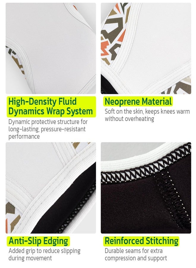 aoFIT Knee Brace for Women Men (1 Pair) 5mm Neoprene Knee Compression Sleeve Knee Support, Non-Slip Braces for Training & Fitness, Weightlifting, Marble Sage X-Large - Image 4