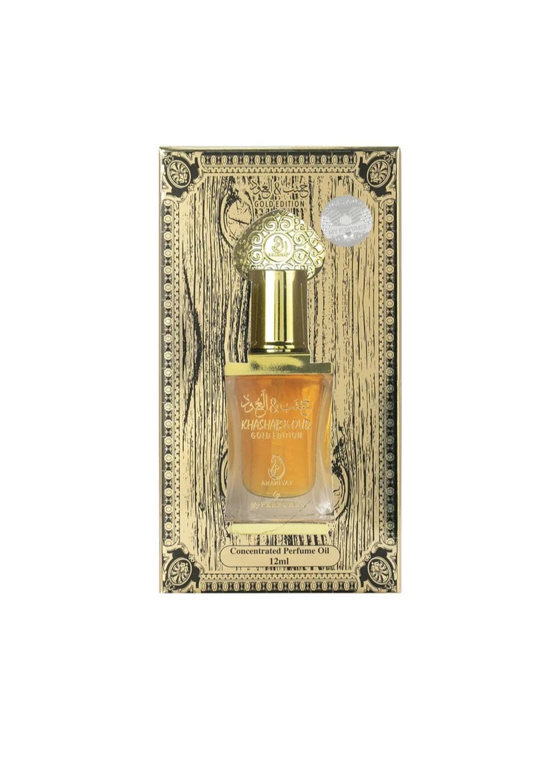 My Perfumes KHASHAB & OUD GOLD EDITION from ARABIYAT Non Alcoholic Concentrated Perfume Oil or Attar for Men and Women 12ml - Image 2