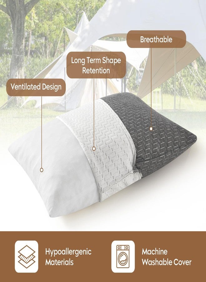 PEUJEW Travel Size Pillow, Compressible Memory Foam Pillow, Camping Pillow Breathable Cover for Travel Airplane Car Hiking Camping Outdoor - Image 2