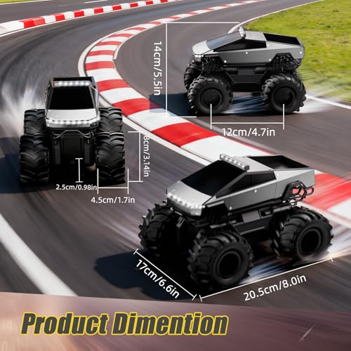 Cokzer Remote Control Car 118 Amphibious RC Cars 4WD All Terrain OffRoad Pickup 24GHz Waterproof Cyber Truck 360 Rotatable Monster Truck Toys for Boys Christmas Birthday Gifts Age 6 7 8 9 1013 - Image 5