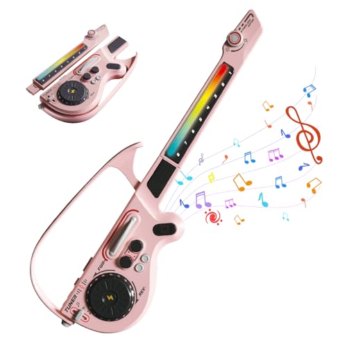 RedCrab Electric Guitar for Kids Stringless Guitars with DJ Turntable Bluetooth Lights Musical Instrument Toys for Kids Ages 35 59 912 as Birthday Gift Pink - Image 1