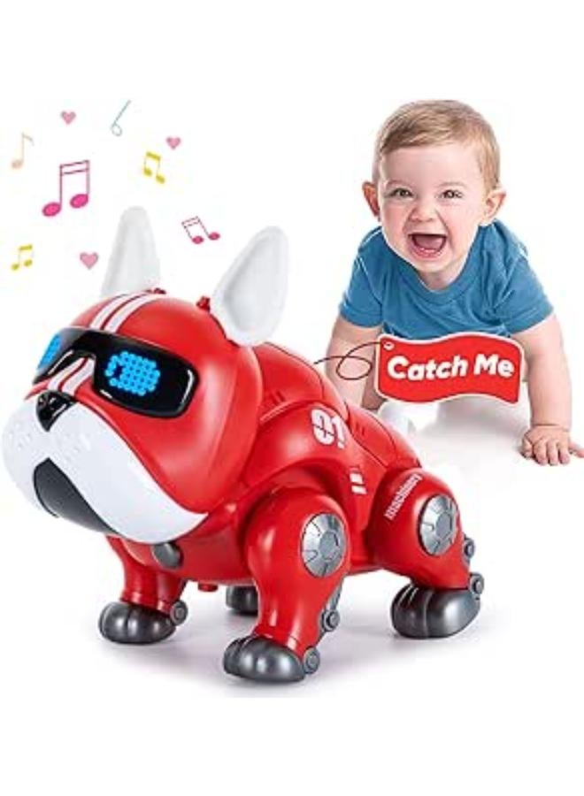 ألعاب أطفال من نوتوي، من عمر 6 إلى 12 شهرًا، كلب آلي زاحف للأطفال، لعبة موسيقية لوقت الاستلقاء على البطن مع أضواء LED، أشياء رائعة، كلب كهربائي يمشي ويرقص، هدية للأطفال الصغار، للأولاد والبنات