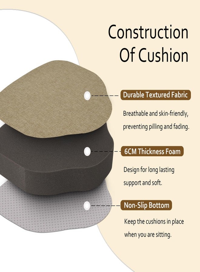 ELFJOY Chair Cushions for Dining Chairs 2.4 Inch Thick Windsor Seat Cushions for Kitchen Dining Room Non Slip Seat Pads with Removable Washable Cover and Ties Set of 2, Beige(16.5"x15.5") - Image 4
