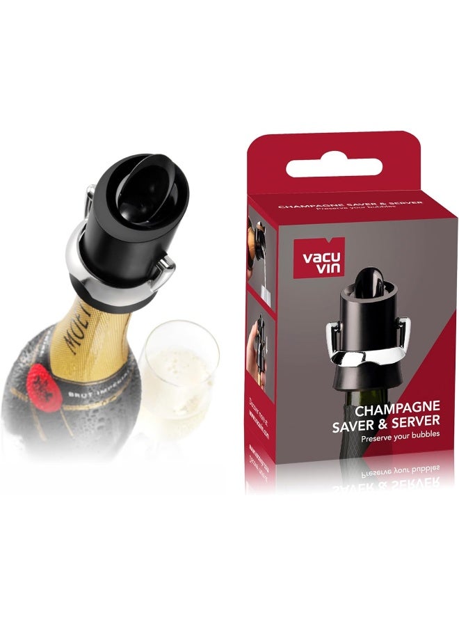 Vacu Vin Champagne Saver And Server - Black - 1 Stopper-Pourer  - Image 5