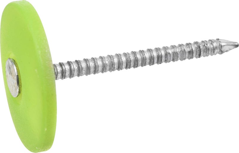 Hillman 461442 ElectroGalvanized Plastic Cap Roofing Nails 12 x 114 2000 Pieces