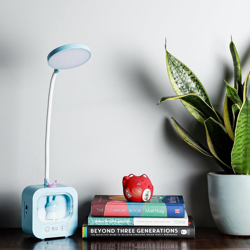 Lexton Cute Animal Night Light Flexible Study Lamp Energy Saving Dimmable Audjestable Light Brightness USB Charging Study Desk Lamps for Kids Pack of 1 Blue - Image 1