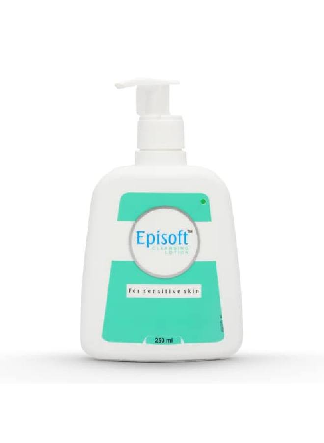 Episoft لوشن منظف للبشرة الحساسة والجافة، منظف لطيف يزيل الزيوت الزائدة، يرطب البشرة ويجعلها ناعمة ومتوهجة، يزيل المكياج، خالٍ من كبريتات لوريل الصوديوم والبارابين، 250 مل - Image 2