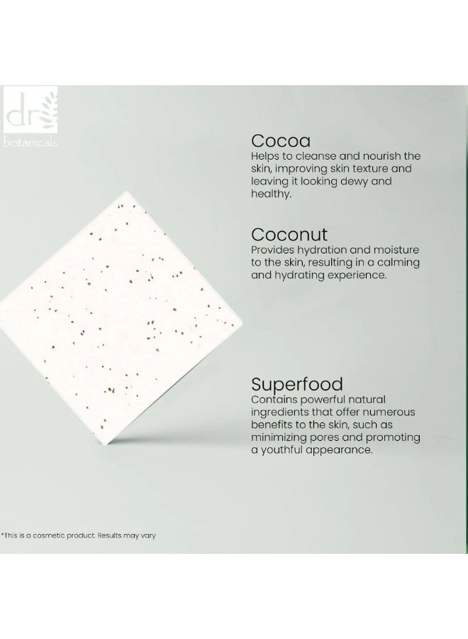 DR BOTANICALS Dr. Botanicals Cocoa & Coconut Superfood Facial Cleansing Bar 100g - Image 2