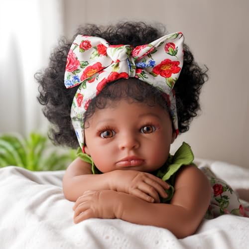 BABESIDE Black Reborn Baby Dolls 20 Inch Realistic Cute Soft Body Baby Doll Real Life Baby Dolls with Accessories for 3 Year Old Girls Gifts Pretend Play Collection - Image 1