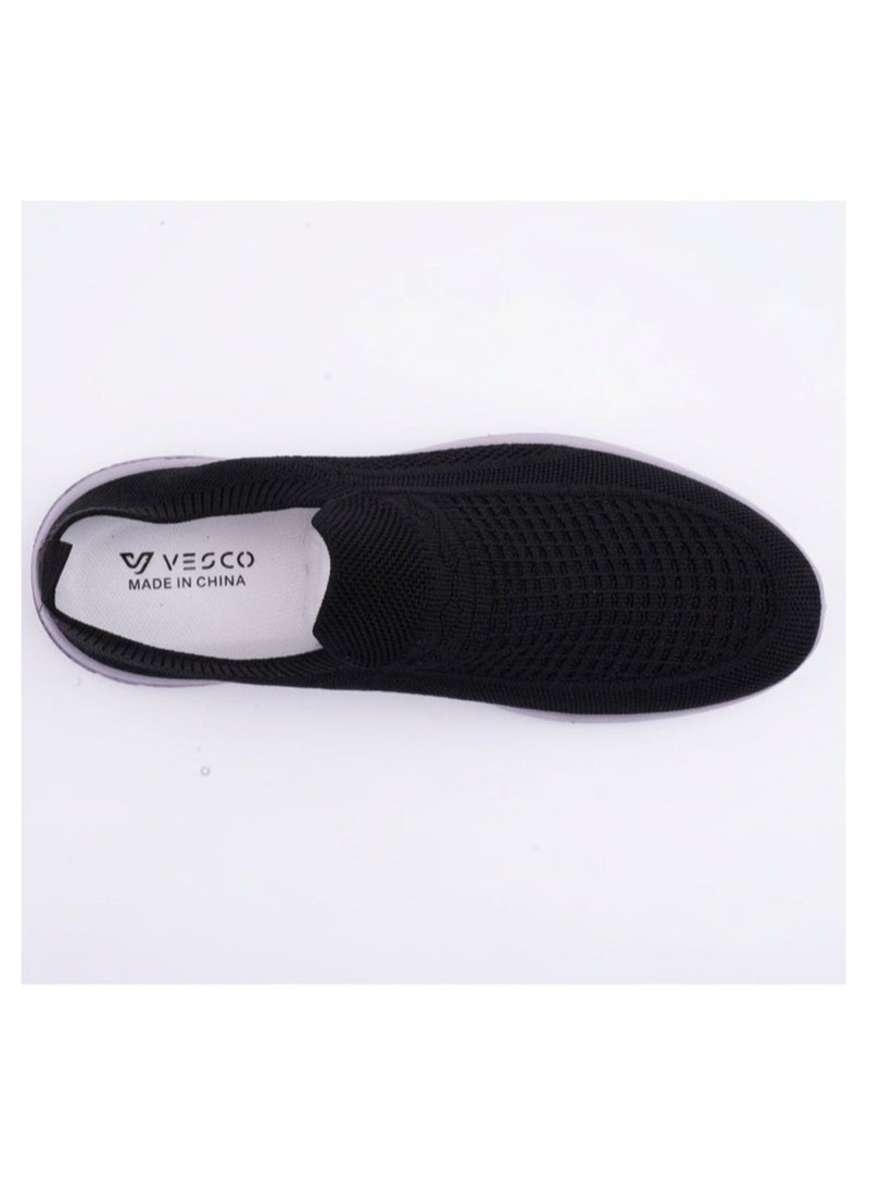 VESCO أحذية VESCO الرجالية الكاجوال بدون رباط | أحذية رياضية خفيفة الوزن بنسيج مطاطي | أحذية مريحة وقابلة للتنفس للمشي | سهلة الارتداء للاستخدام اليومي - Image 2