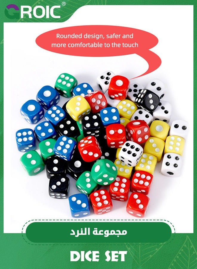 GROIC 35 Pieces 6 Sided Dice Set, Games Dice 14MM Premium Translucent Rounded Corners Colored Bulk Dices for Board Games, Classroom Teaching, Dices Game (with Pouch)  - Image 3