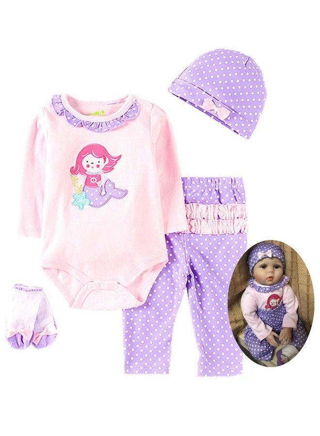 Tatu Reborn Baby Dolls Clothes Girl 22 Inch 4 Pcs Sets Outfit Fits 2023 Inch Reborn Doll Newborn Baby Girl Clothing - Image 2