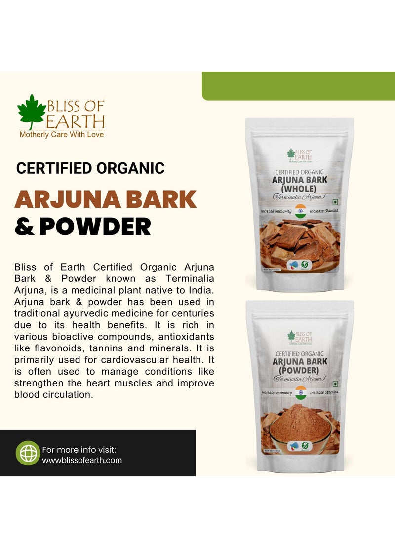 BLISS OF EARTH Arjuna Bark Powder 200g  Herbal Supplement for Heart Health and Blood Pressure Organic Natural Cardiovascular Support Pack of 3  - Image 5