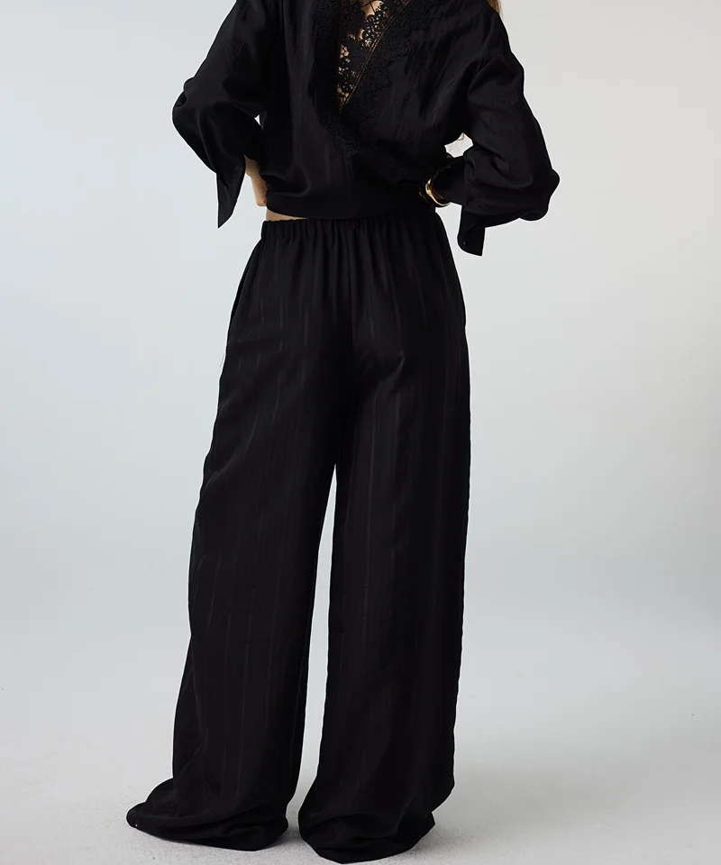 Ipekyol  Self-Stripe Wide-Leg Trousers for Women | Best Price UAE
