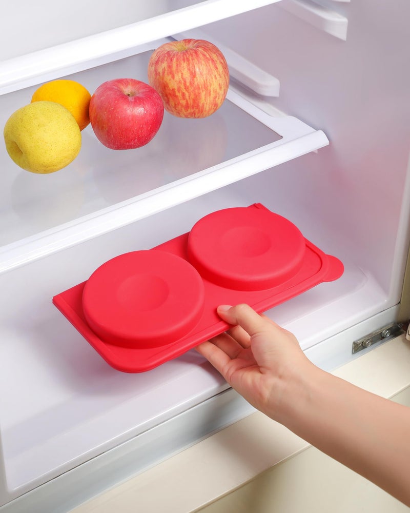 AUOON Hamburger Press Patty Maker - 4-Cavity Silicone Burger Press Mold, 4.5" 1/4 lb Non-Stick Burger Patty Maker for Kitchen BBQ, Dishwasher Safe & Freezer Storage (Red) - Image 5