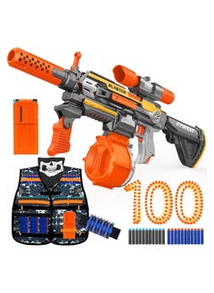 Electric Nerf Gun 10 Darts Safe Foam Blasters For Kids Teens Adults Silver Orange Grey