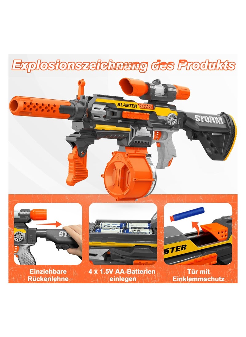 Generic - Electric Nerf Gun 10 Darts Safe Foam Blasters For Kids Teens Adults Silver Orange Grey - Image 1