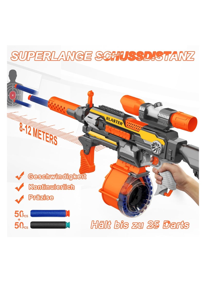 Generic - Electric Nerf Gun 10 Darts Safe Foam Blasters For Kids Teens Adults Silver Orange Grey - Image 1