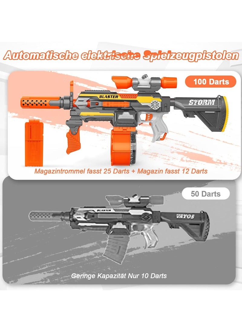 Generic - Electric Nerf Gun 10 Darts Safe Foam Blasters For Kids Teens Adults Silver Orange Grey - Image 1