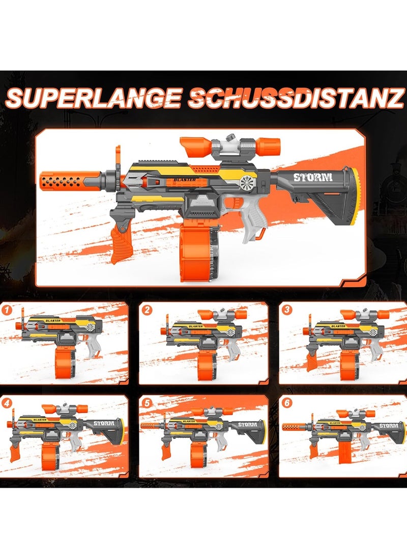 Generic - Electric Nerf Gun 10 Darts Safe Foam Blasters For Kids Teens Adults Silver Orange Grey - Image 1