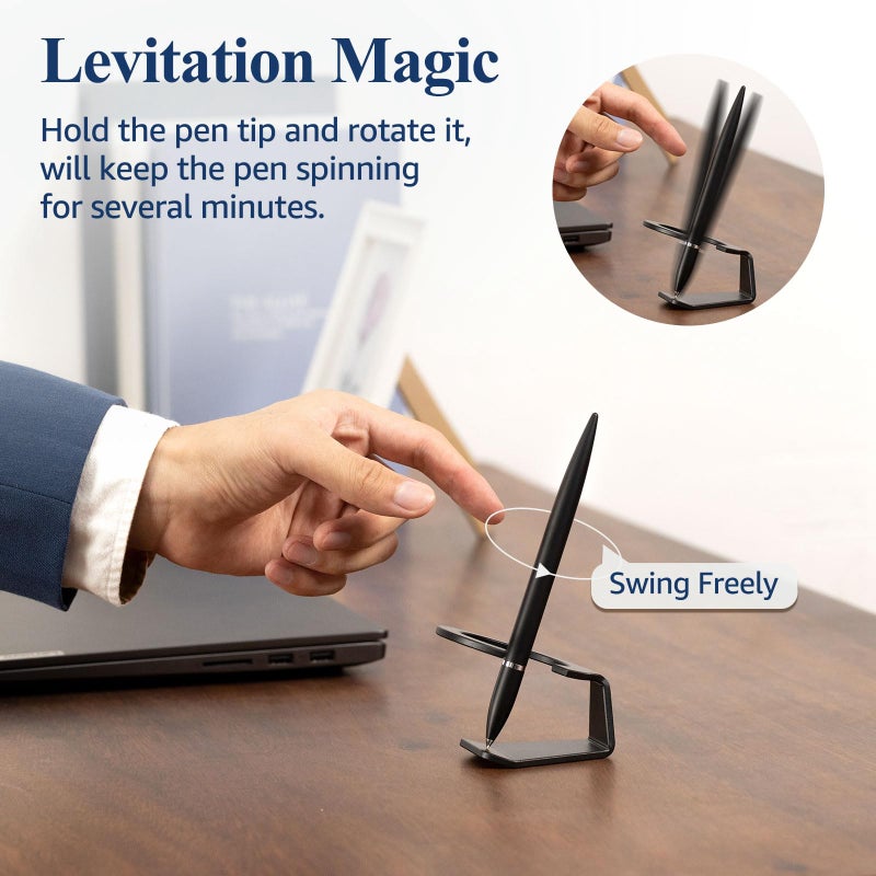 SUNTEREST Magnetic Levitation Pen,Metal Luxury Pen Gifts for Men,Futuristic Floating Pen,Cool Tech Gadgets for Women,Unique Office Gifts Desk Gel Ink Pen for Boss,Partner,Tutor(Black) - Image 3