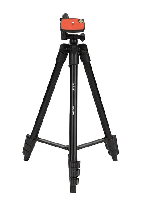 Professional Tripod KP-2205 , Lightweight and Extendable to 134cm, with Mobile Holder and Support for Cameras and DSLRs, 360° Rotation and Stable Aluminum Base - Ideal for Live Streaming, Video Shooting, and Content Creation - Foldable and Portable for Travel and Outdoor Photography - Black