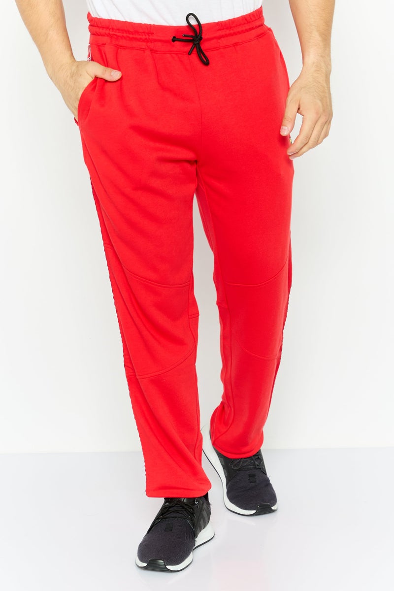 Scuderia Ferrari Men Sportswear Fit Side Tape Fleece Jogger Pants, Red - Image 1