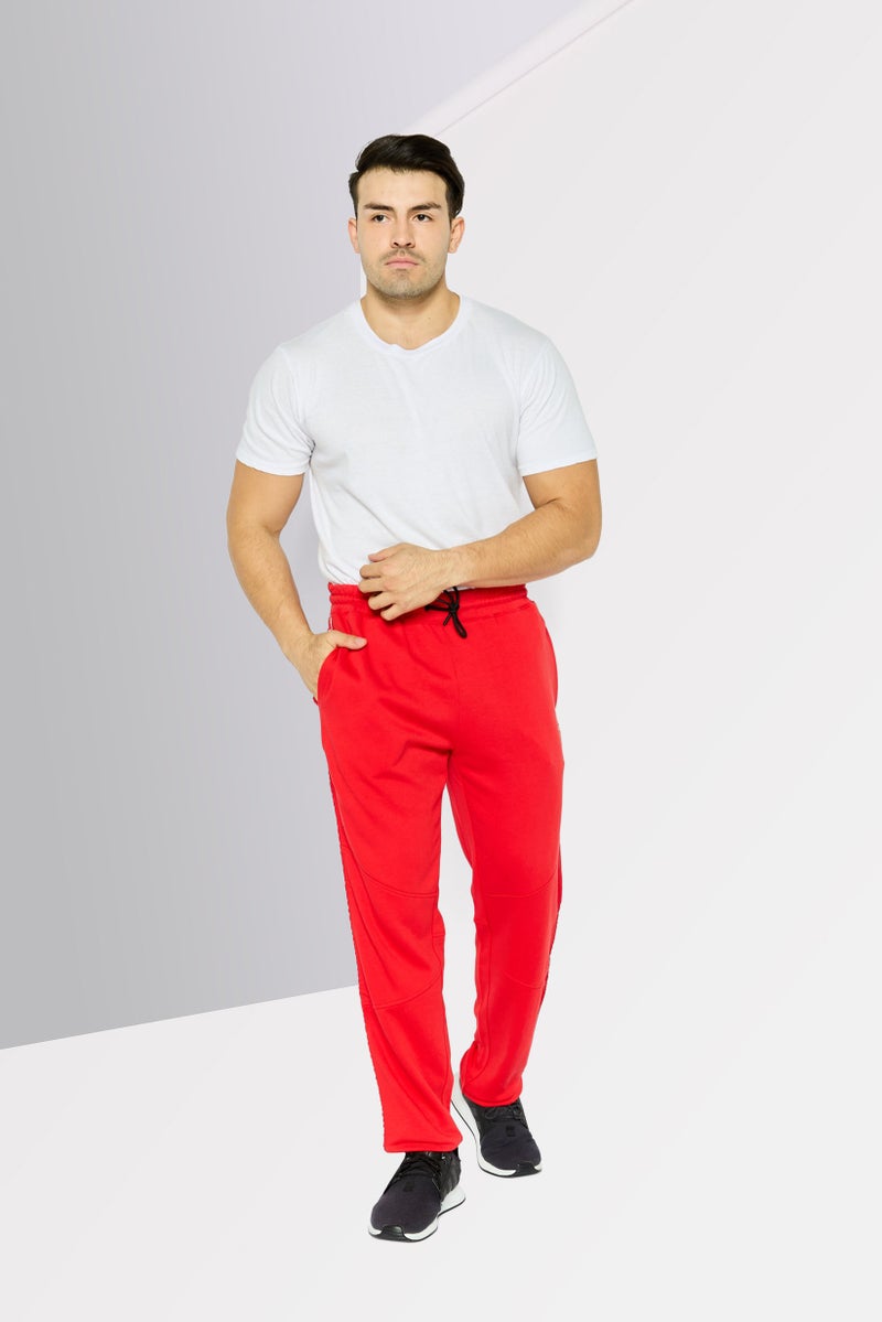 Scuderia Ferrari Men Sportswear Fit Side Tape Fleece Jogger Pants, Red - Image 2