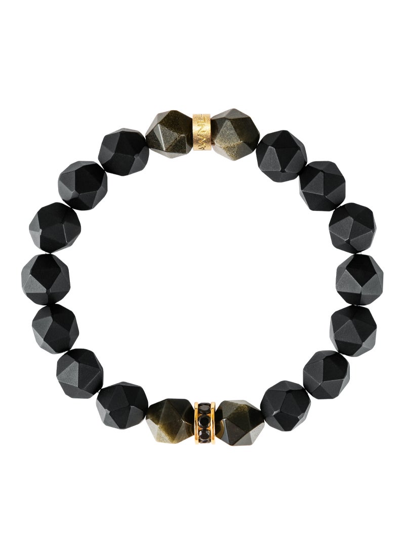 AWNL VAGABOND Beaded Bracelet with Golden Obsidian and Black Onxy Natural Gemstone Gift for Men  - Image 5