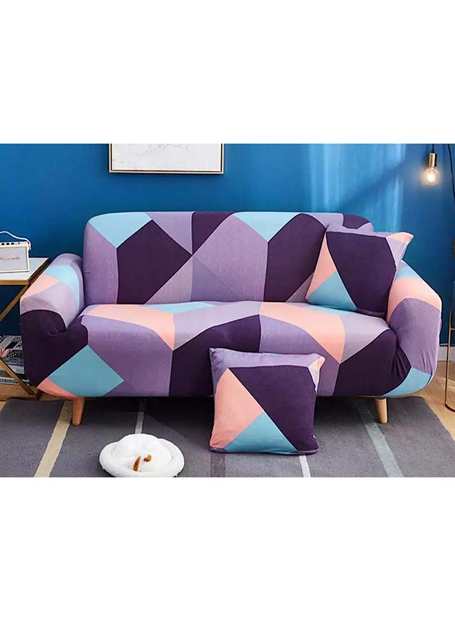 NIBEMINENT Geometric Design Three Seater Strechable Sofa Cover Multicolour 190x230centimeter - Image 1